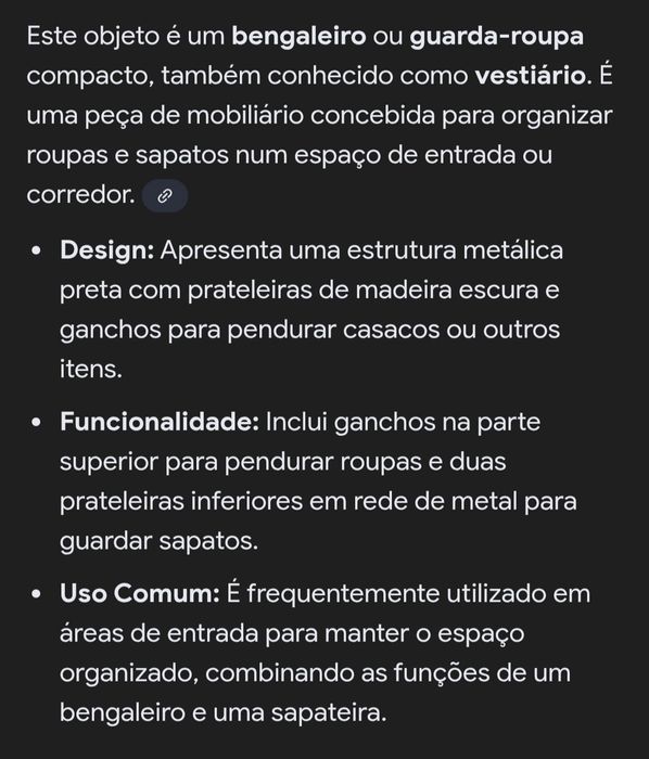 Bengaleiro ou guarda roupa/ sapataria