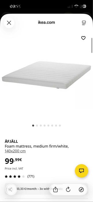 AFJÄLL Mattress Ikea