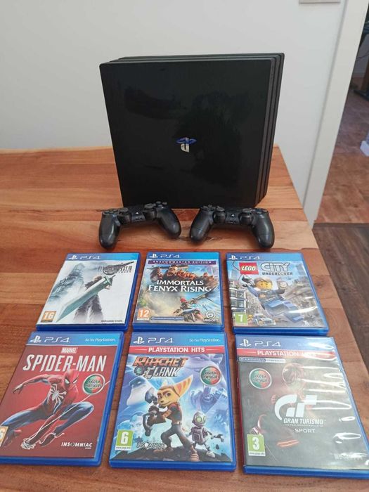 PlayStation 4 Pro 1 m— consola, comandos e 6 jogos