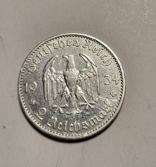 Монеты серебро 2 марки Кирха с надписью 1934
