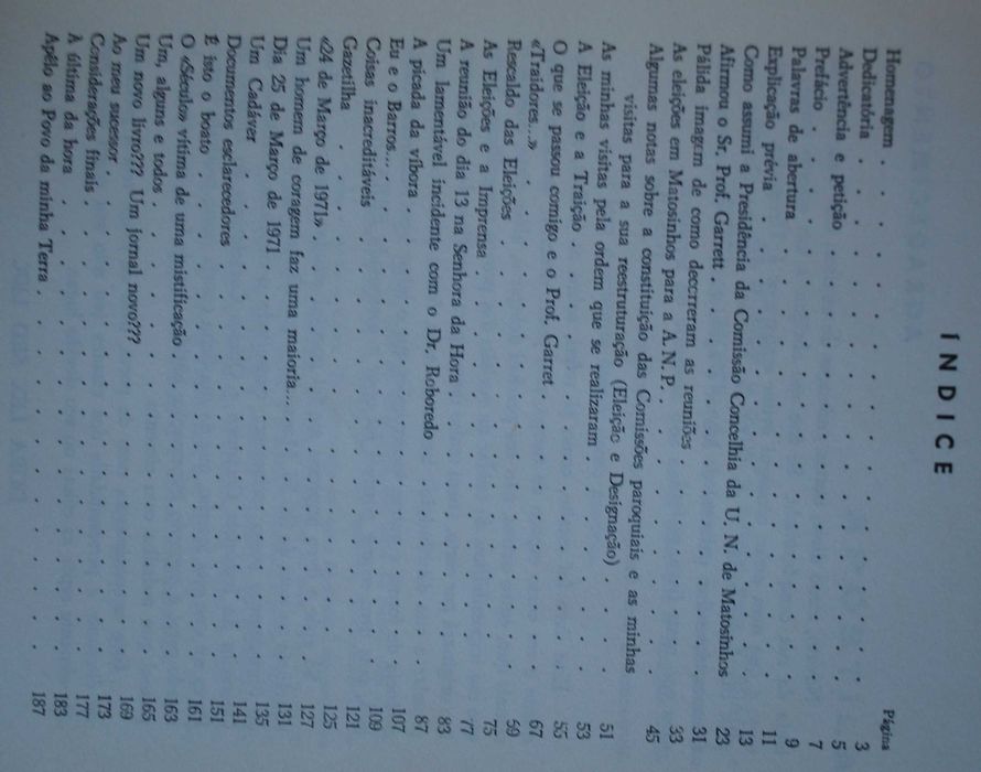 Eleição Ou Traição (A Minha Razão e a Deles..) - 1º Edição 1971