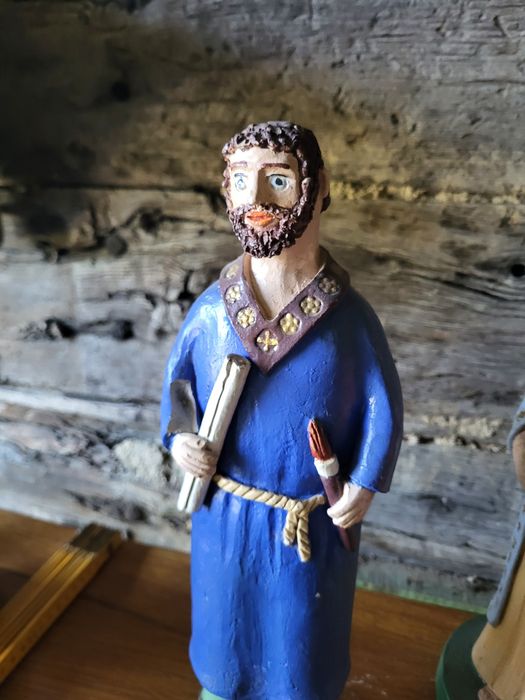 Ceramiczna figurka Święty Łukasz vintage