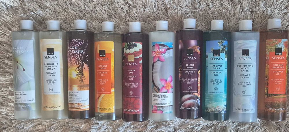 Żele pod prysznic 10x500ml Avon Senses