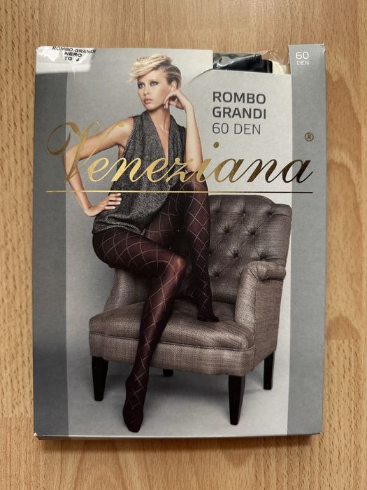 Veneziana rajstopy Rombo Grandi 60den Nero TG 4