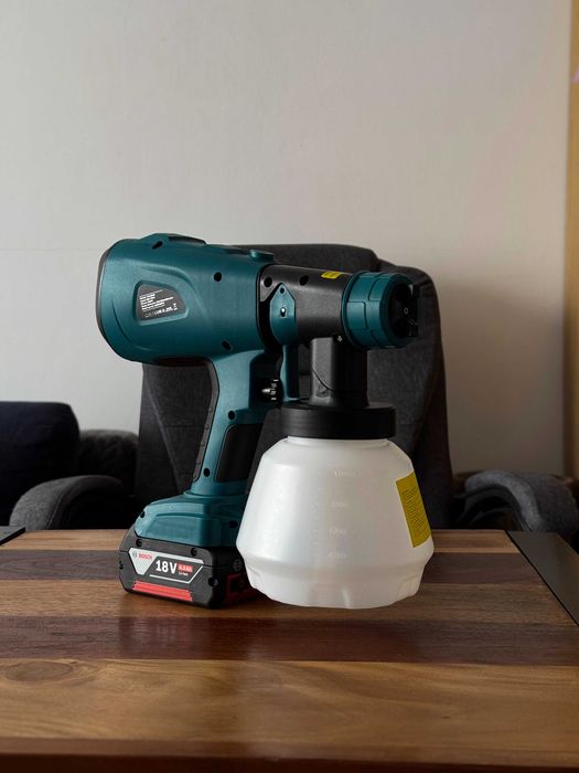 poręczny bezprzewodowy pistolet do farby duży zbiornik 1L na BOSCH 18V