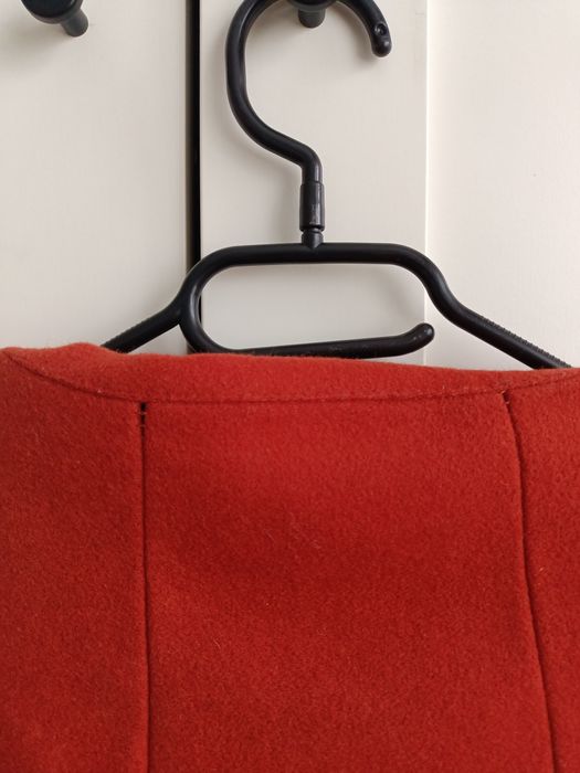 Płaszczyk płaszcz parka Zara elegancki dwurzędowy z guzikami czerwony