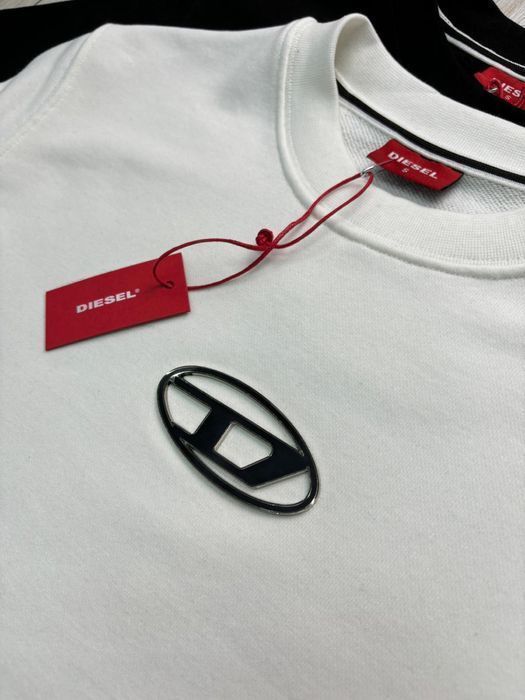 DIESEL свитшот мужской брендовый оригинал батник реглан кофта белый