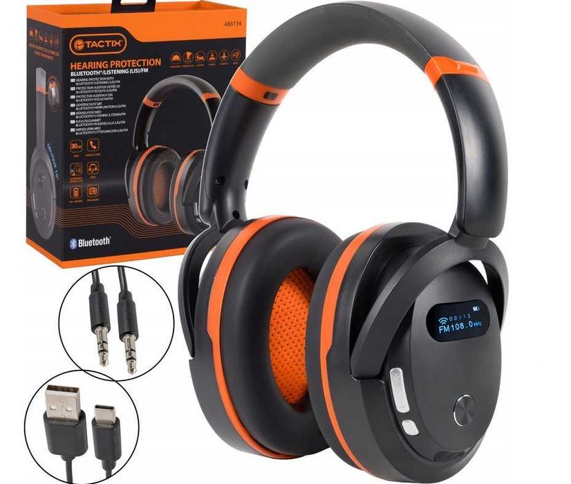 Słuchawki BUDOWLANE Ochronne RADIO Bluetooth 5,3 Funkcja Rozmów Nowe