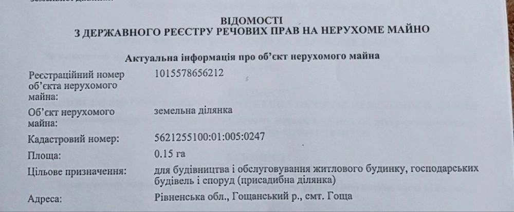 Земельна ділянка під забудову
