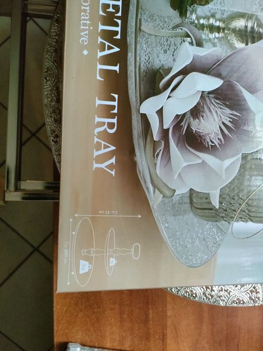 Dekoracyjny zestaw 3 częściowystolik,patera,lustro s