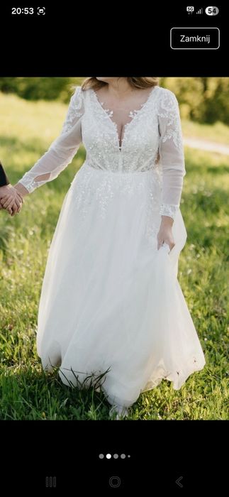 Rzeszów Suknia ślubna Anna Sposa rozmiar L, ecru z koralikami