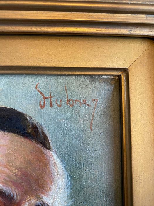 Oryginalny obraz olejny "Mnich koneser"  Rama barokowa