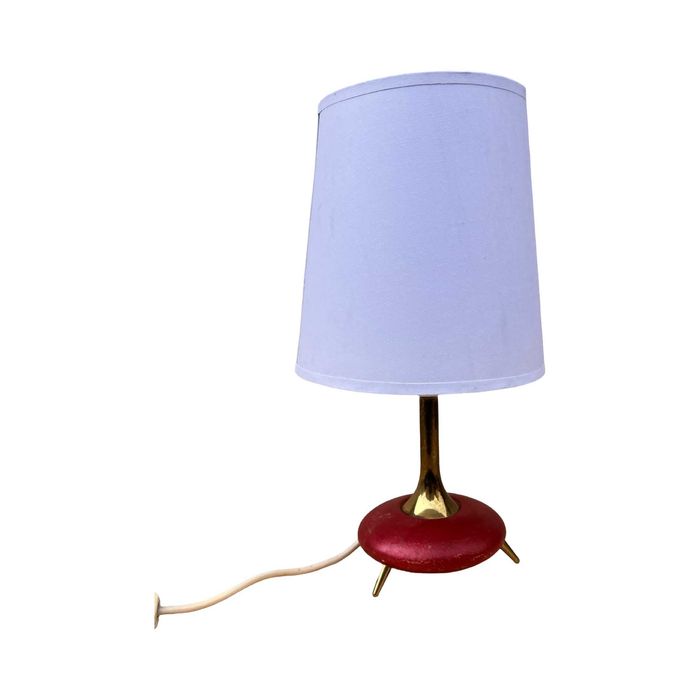 Lampa stołowa z abażurowym kloszem Belgia lata 80.