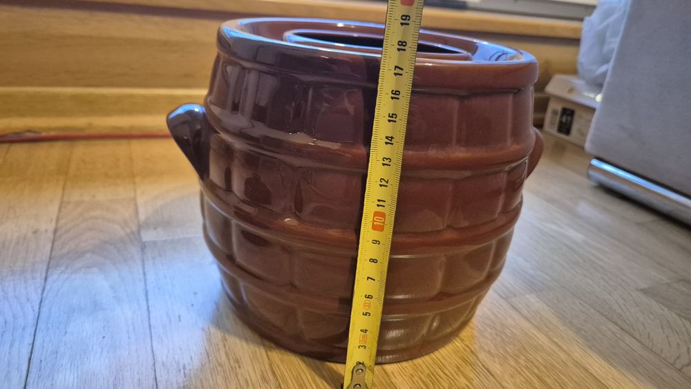 garnek kamionkowy do kiszenia kapusty, ogórków