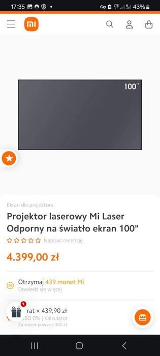 Projektor Laserowy  Benq V7050  i  4K z ekranem w komplecie.