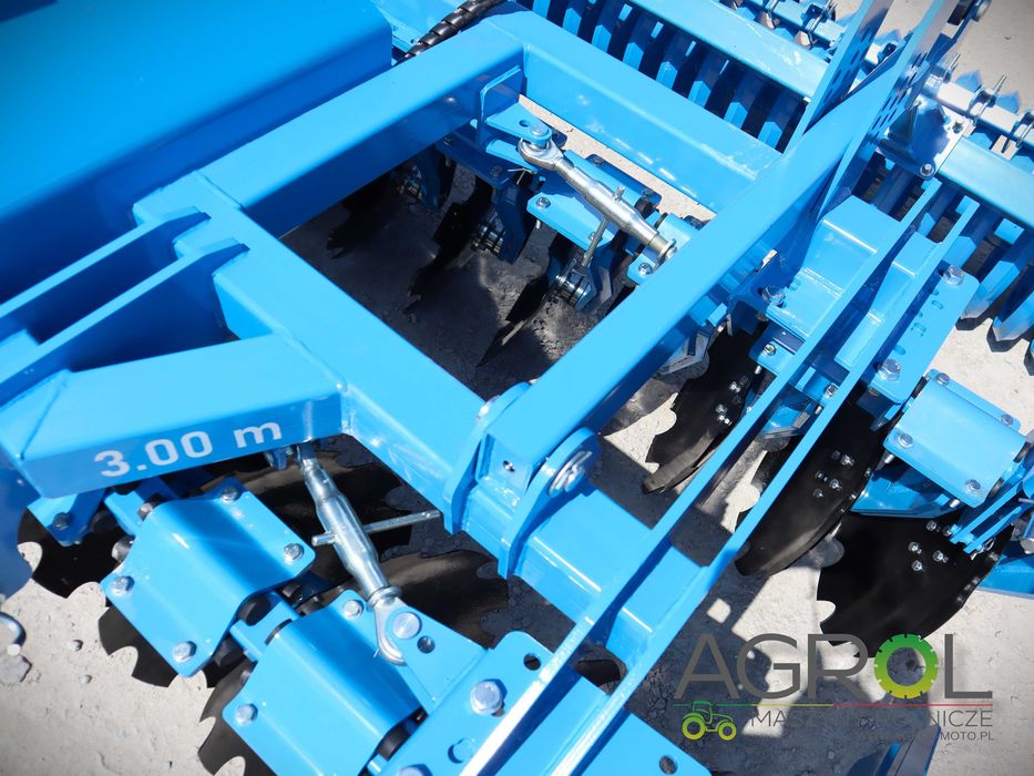 Brona talerzowa ciężka Inter-tech 3m 2000 KG! REGULOWANY KĄT PRACY !