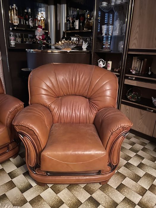 Conjunto de Sofa de Pele verdadeira