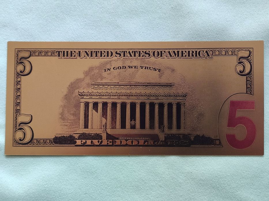 Banknot Pozłacany 5 Dolarów USA