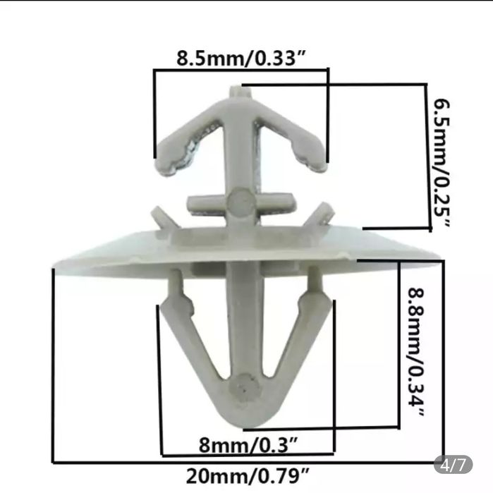 Пуклі, Кліпси для Renault Traffic Primastar Opel Vivaro Master Kangoo