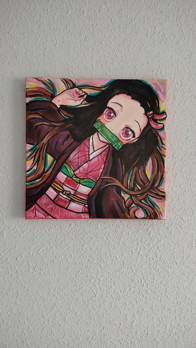 Nezuko Kimetsu no Yaiba Demon Slayer obraz anime 30x30cm