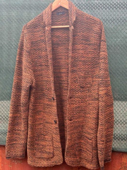 Чоловічий кардіган б/у, сірий та рижий