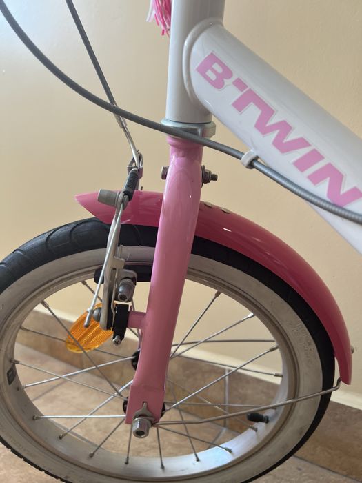 Rower dziecięcy marki B'twin, 16 cali + kij do nauki jazdy