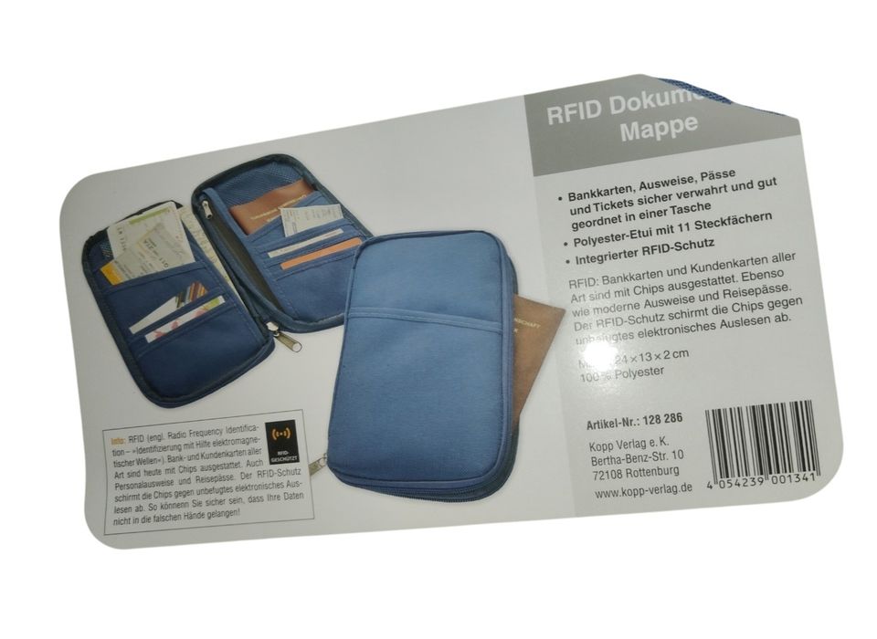 Etui na dokumenty z ochroną RFID do kart płatniczych itd. ważnych dokumentów