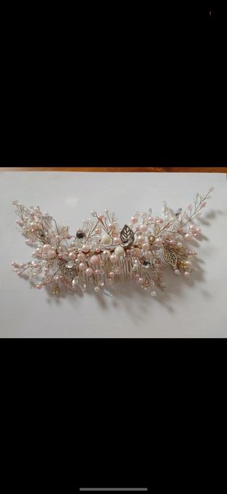 Grzebień ślubny ozdoba na włosy hand made nowa