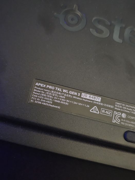 Steelseries apex pro tkl wireless gen 3