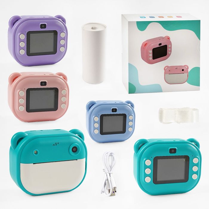 Фотоапарат-принтер, 3 кольори (фронт. камера, ч/б друк, фото, відео)