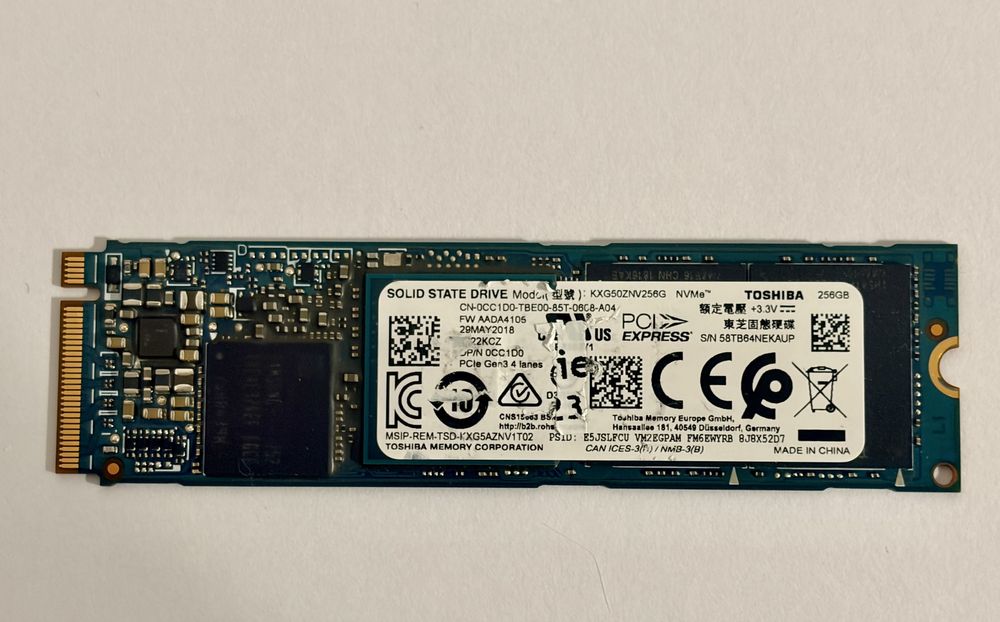 Dysk NVMe 256GB model: KXG5OZNV256G