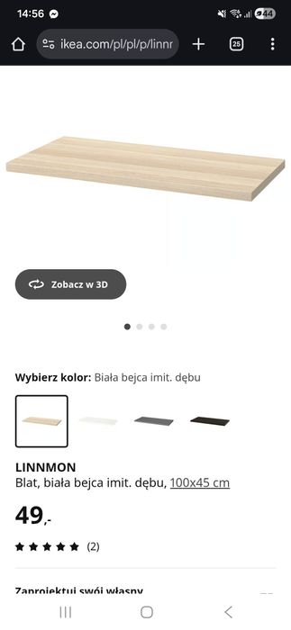 Blat  LINNMON ikea 100x45cm 2 sztuki