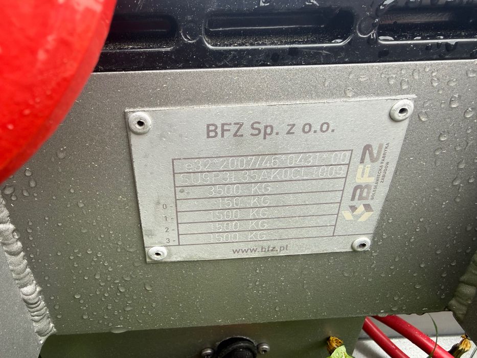 BFZ Przyczepa 3 osie, 3.5T DMC, wciągarka, zamiana