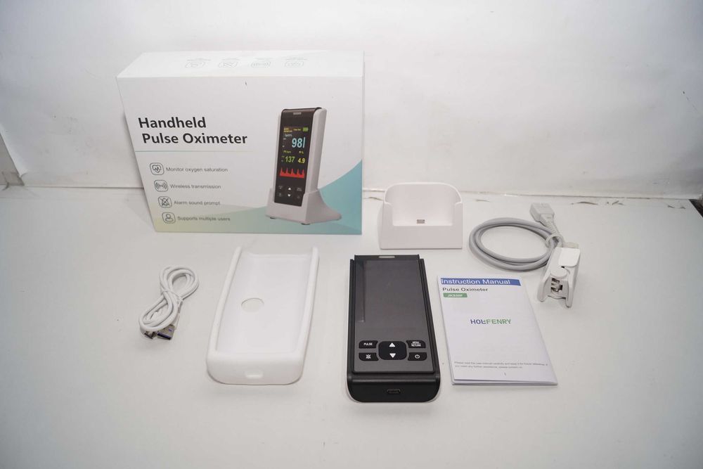 Pulsoksymetr przenośny akumulatorowy miernik tlenu na palec SpO2