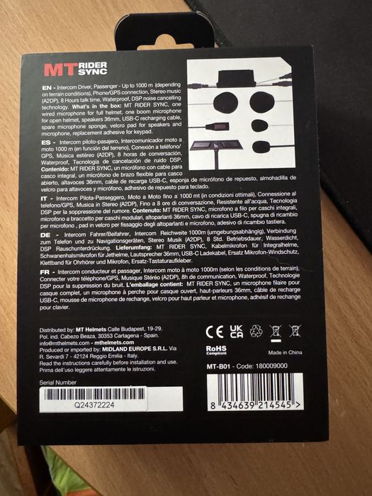 Мотогарнітура MT Rider Sync MT-B01