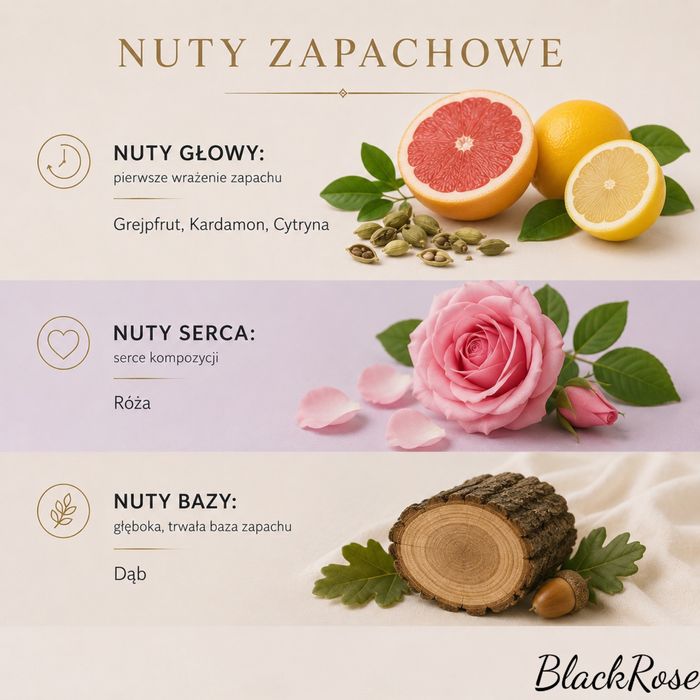 Perfumy Damskie BlackRose Rose Garden 50 ml Róża Grejpfrut Cytryna