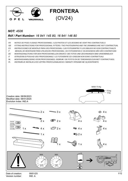 Barras de tejadilho – Opel Frontera (OV24)