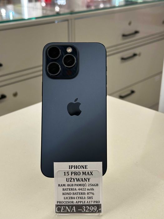 iPhone 15 Pro Max 256GB Bat 87% Topcase Vivo *Raty 0%*