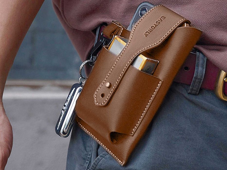 Bolsa de cintura para telemóvel com divisão e gancho