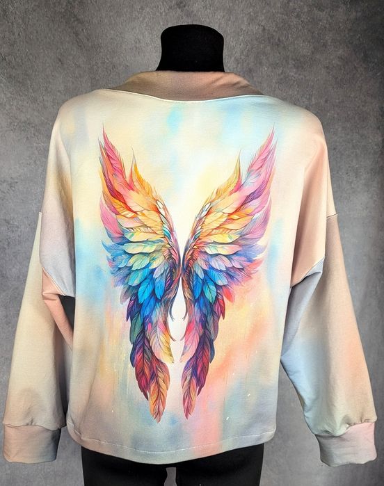 Auri Lili noWA wiosenna krótka bluza Nidra ze skrzydłami oversize L ha