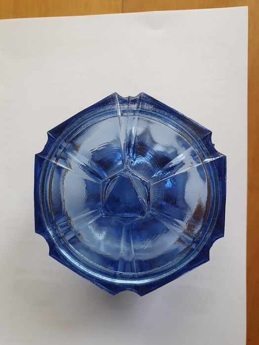 Bomboneira em vidro azul - Art Deco - cerca de 100 anos