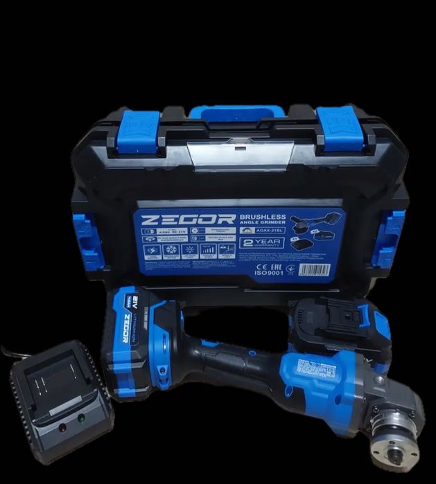 Болгарка Zegor AGAX-21BL KickBack Control (2 акум по 4амп кейс ЗУ)