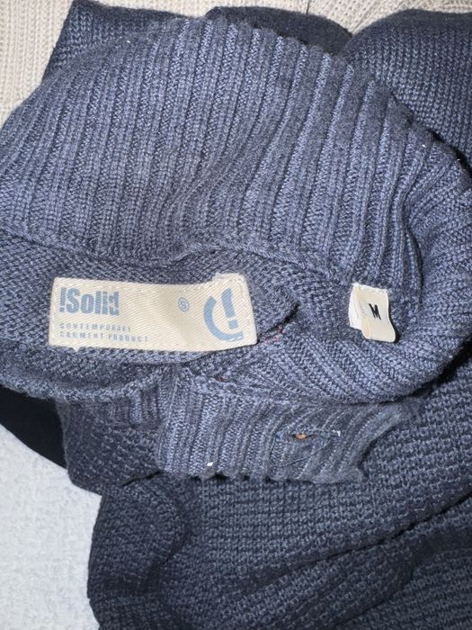 Sweter z guzikami granatowy M