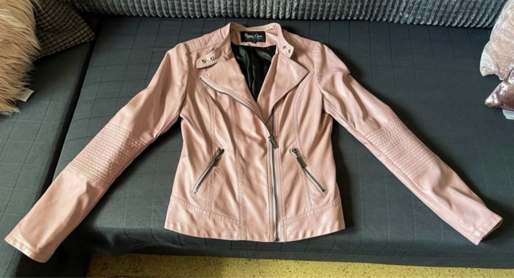 Różowa ramoneska, rozmiar M (eko-skóra)