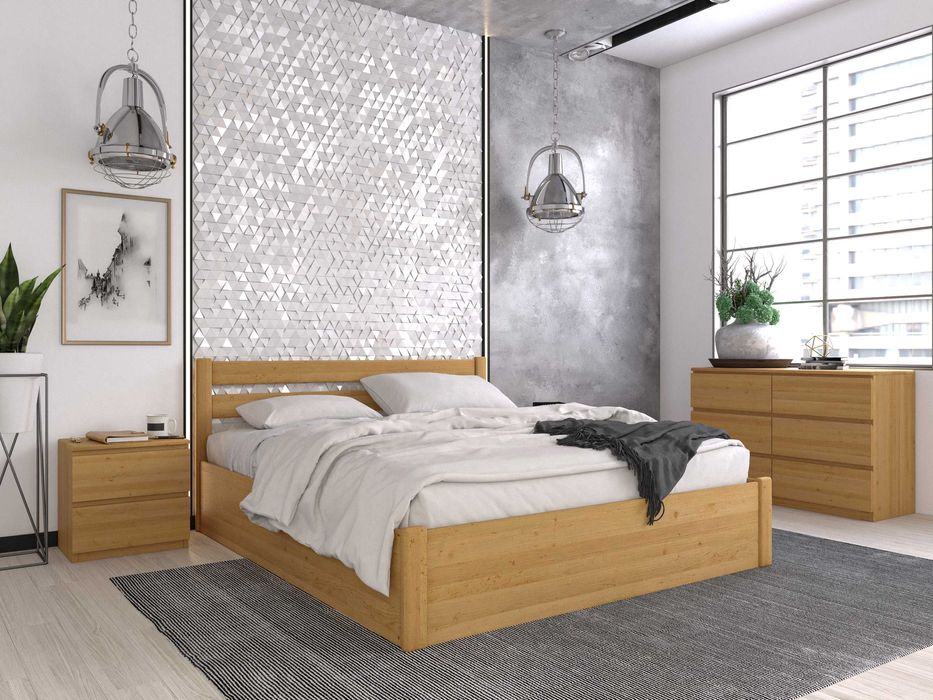 Кровать деревянная с подъемным механизмом "Frankfurt PLUS" Орех