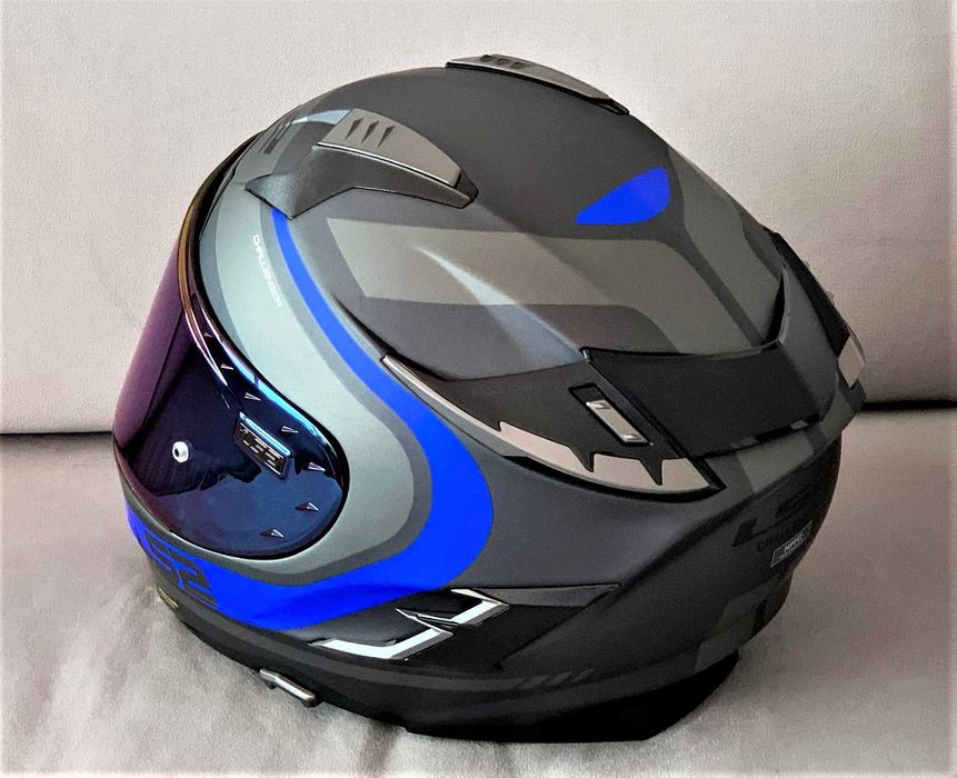 Capacete NOVO LS2 Challenger Titanio matt_blue (44% DESCONTO) Tam XS