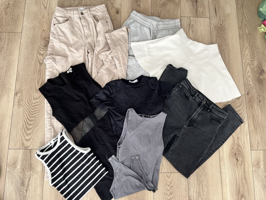 Paka ubrań S/M – Stradivarius, Bershka, H&M, Pull&Bear, 7 rzeczy