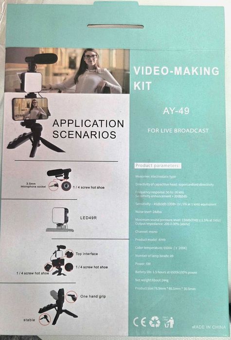 Kit de criação de vídeo AY-49 para smartphone