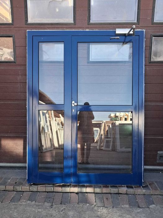 Drzwi zewnętrzne aluminiowe 158x207 pojedyńcza szyba DOWÓZ CAŁY KRAJ