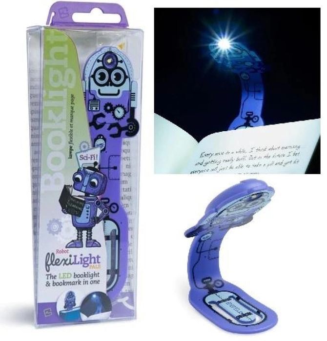 Flexilight Pals Robot Purple - Lampka do książki oprawa: blister